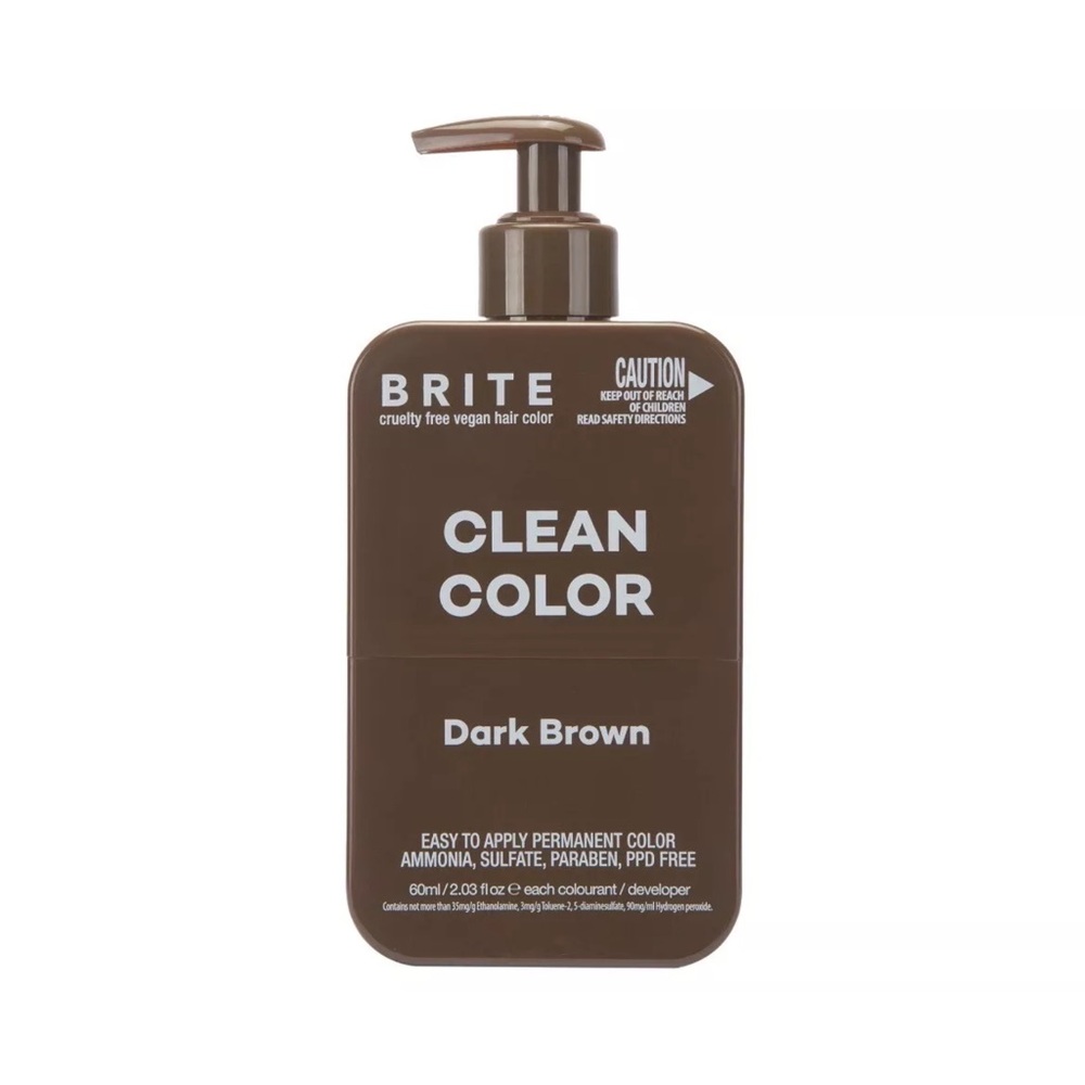 2 for $16 BRITE Clean Permanent Hair Color Kit Dark Brown Vegan; Ammonia-Free